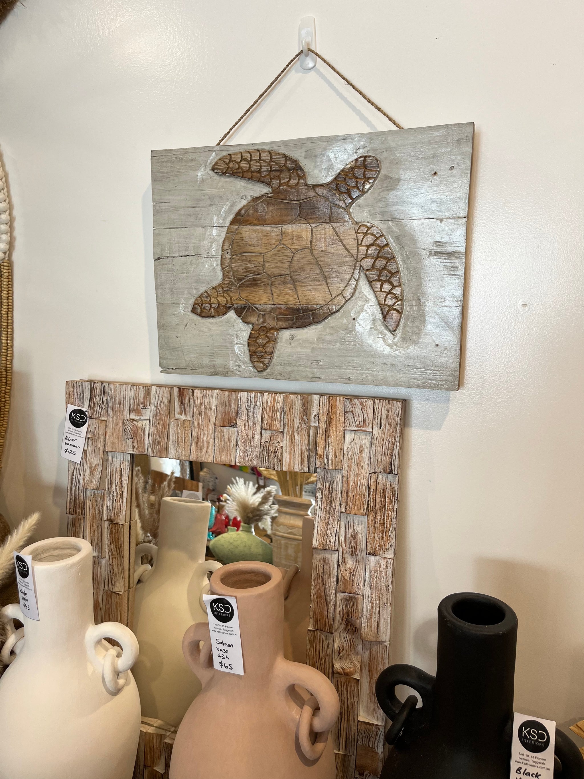 Timber turtle wall hanging - Bali Beach Beyond