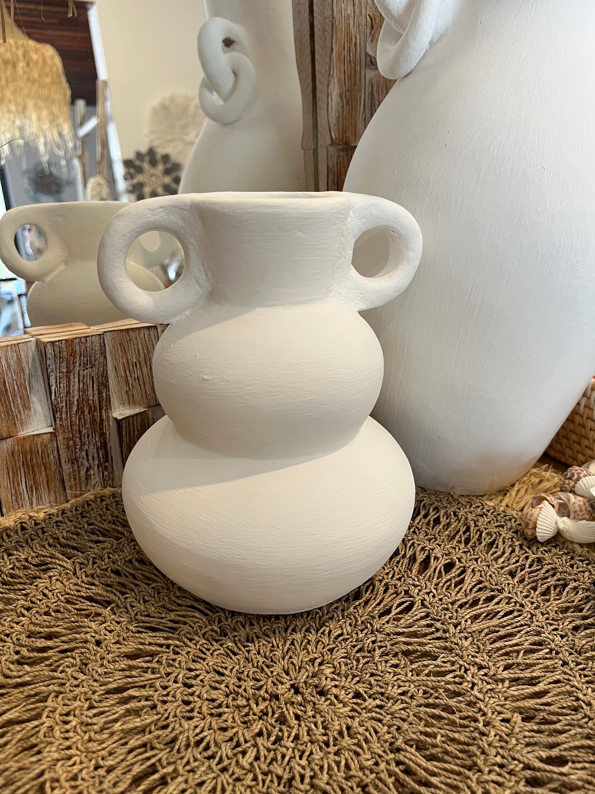 White terracotta vase - Bali Beach Beyond