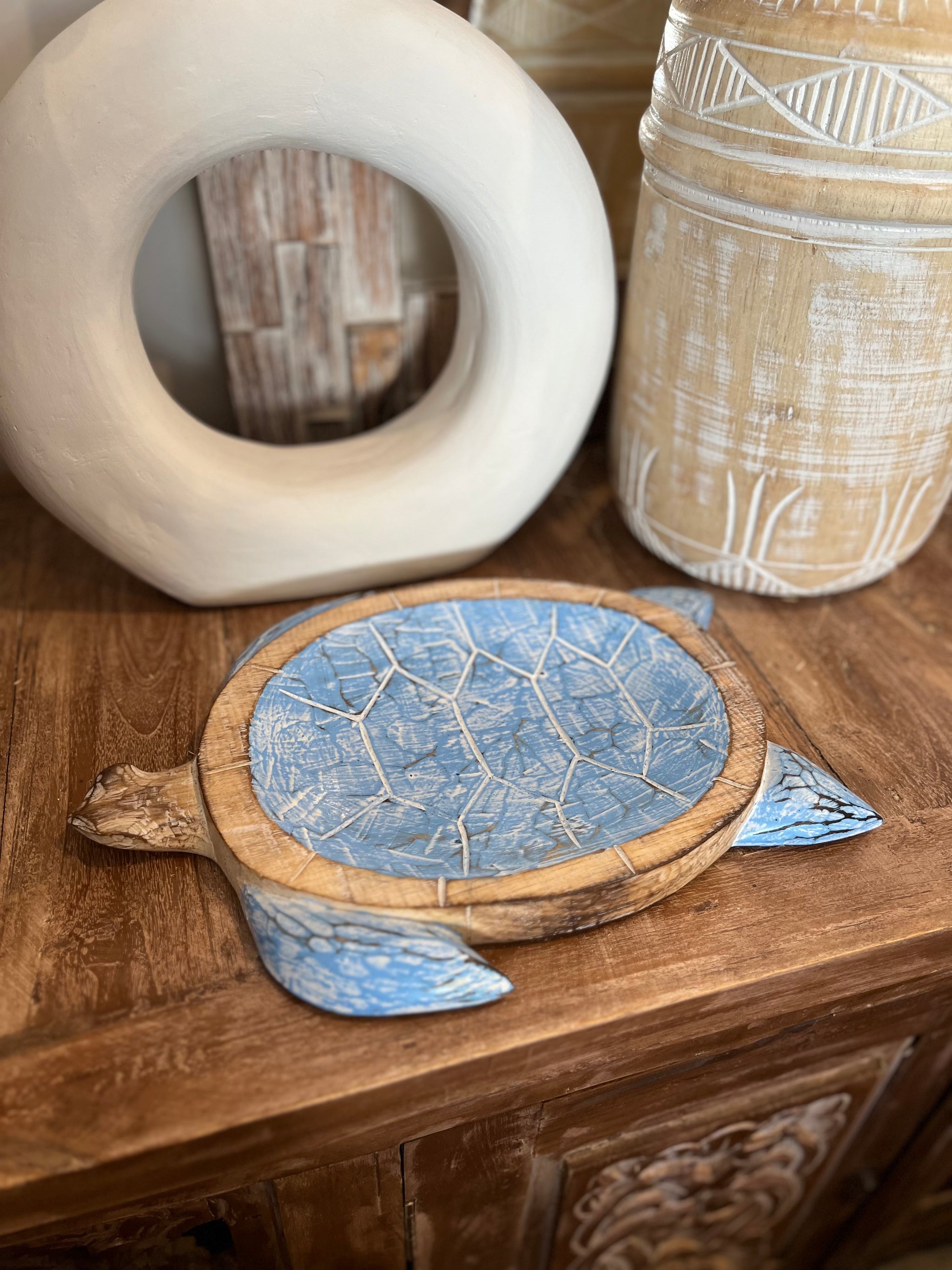 Timber turtle dish / platter - Bali Beach Beyond