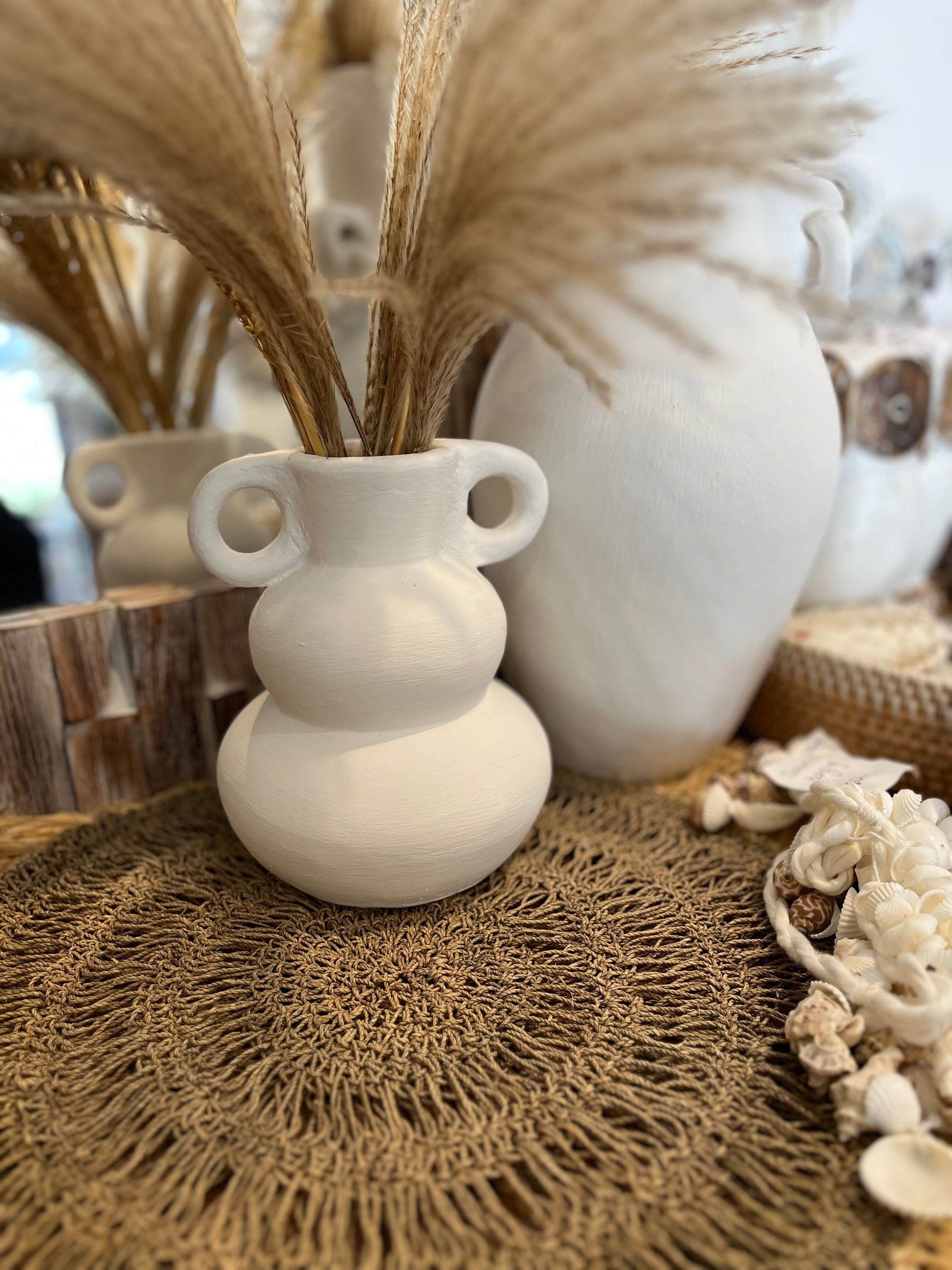 White terracotta vase - Bali Beach Beyond