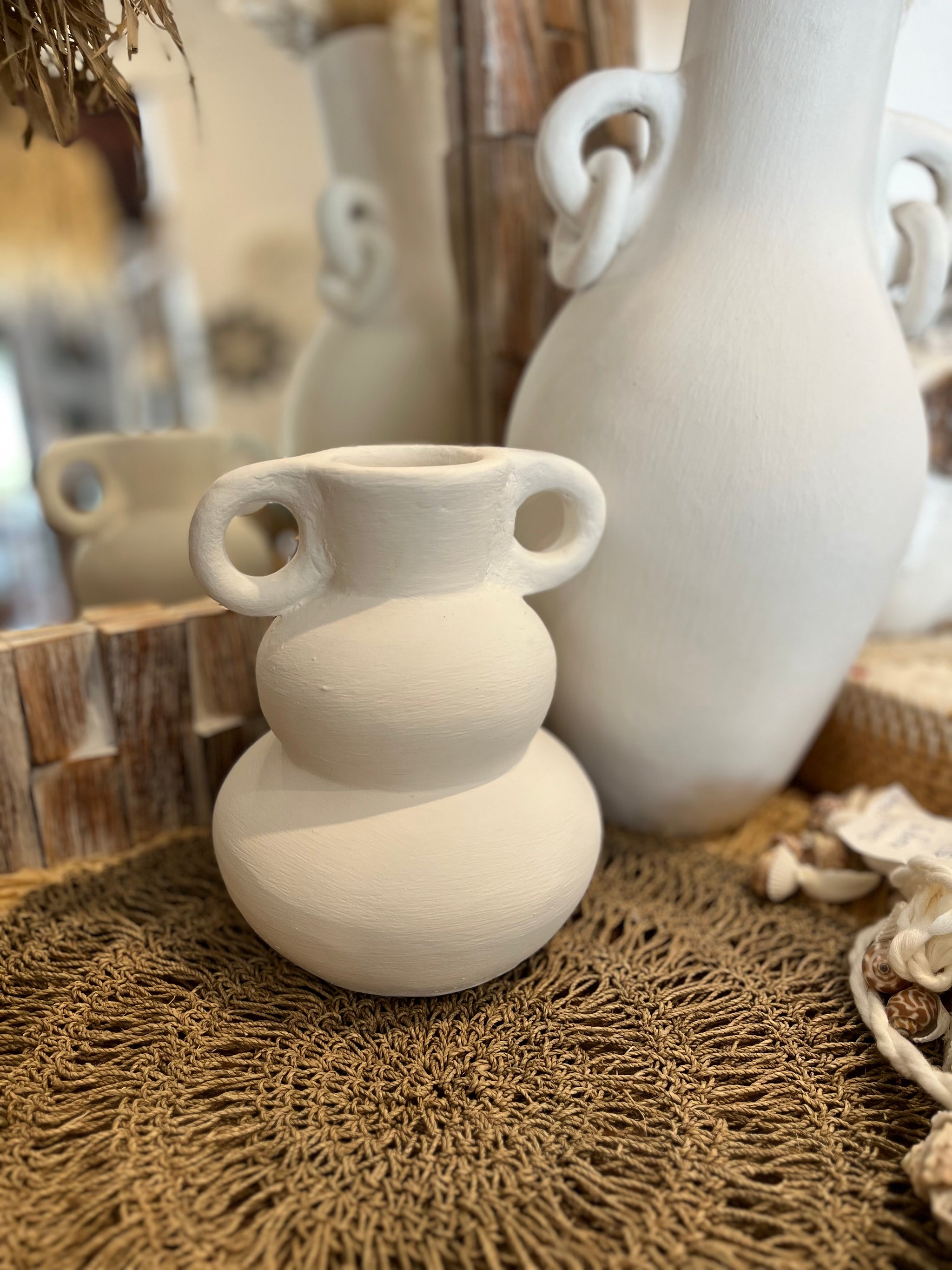 White terracotta vase - Bali Beach Beyond