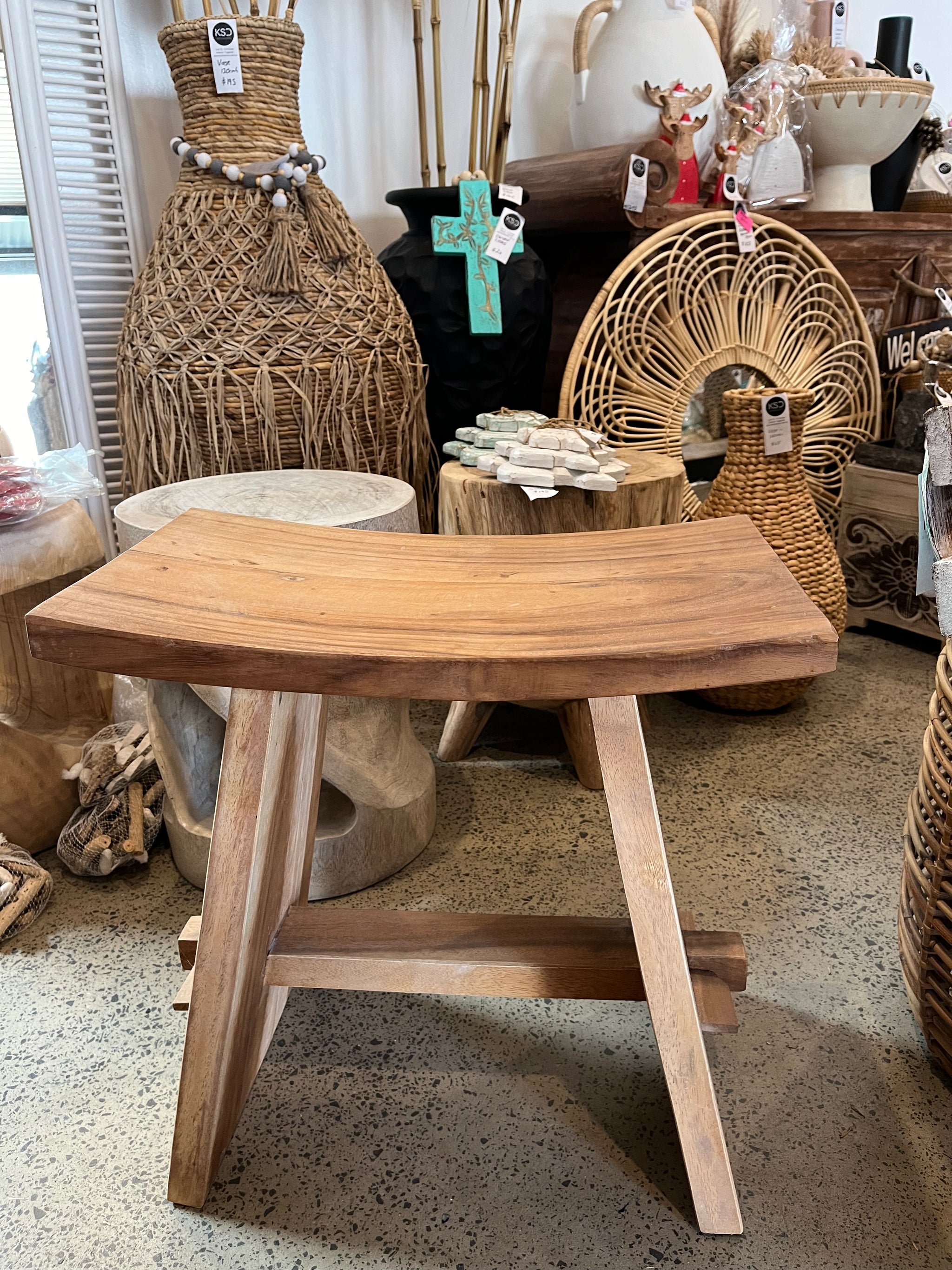 Timber stool / side table. Pin legs. Natural. Style 2 - Bali Beach Beyond