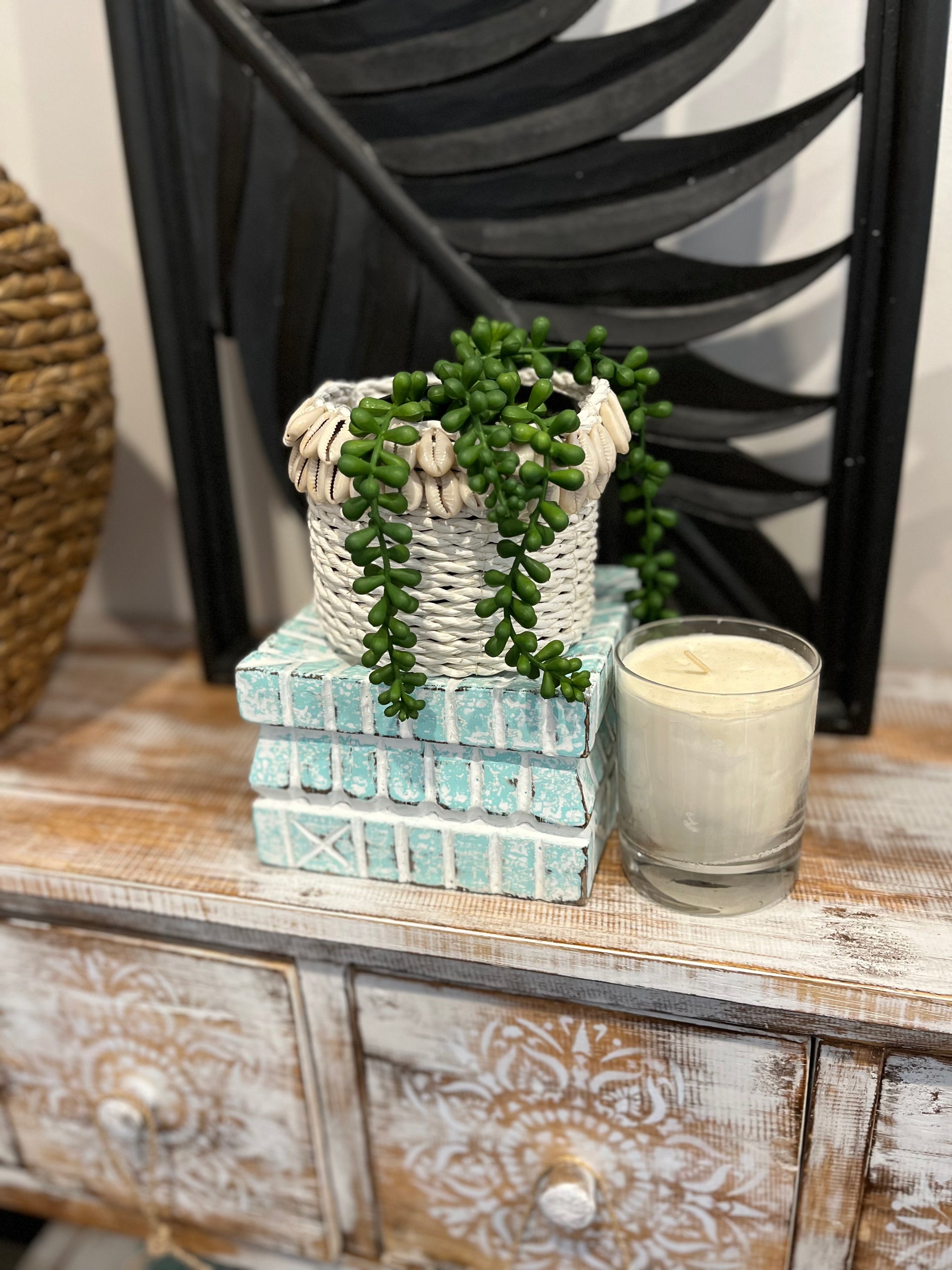 Timber stand turquoise wash.