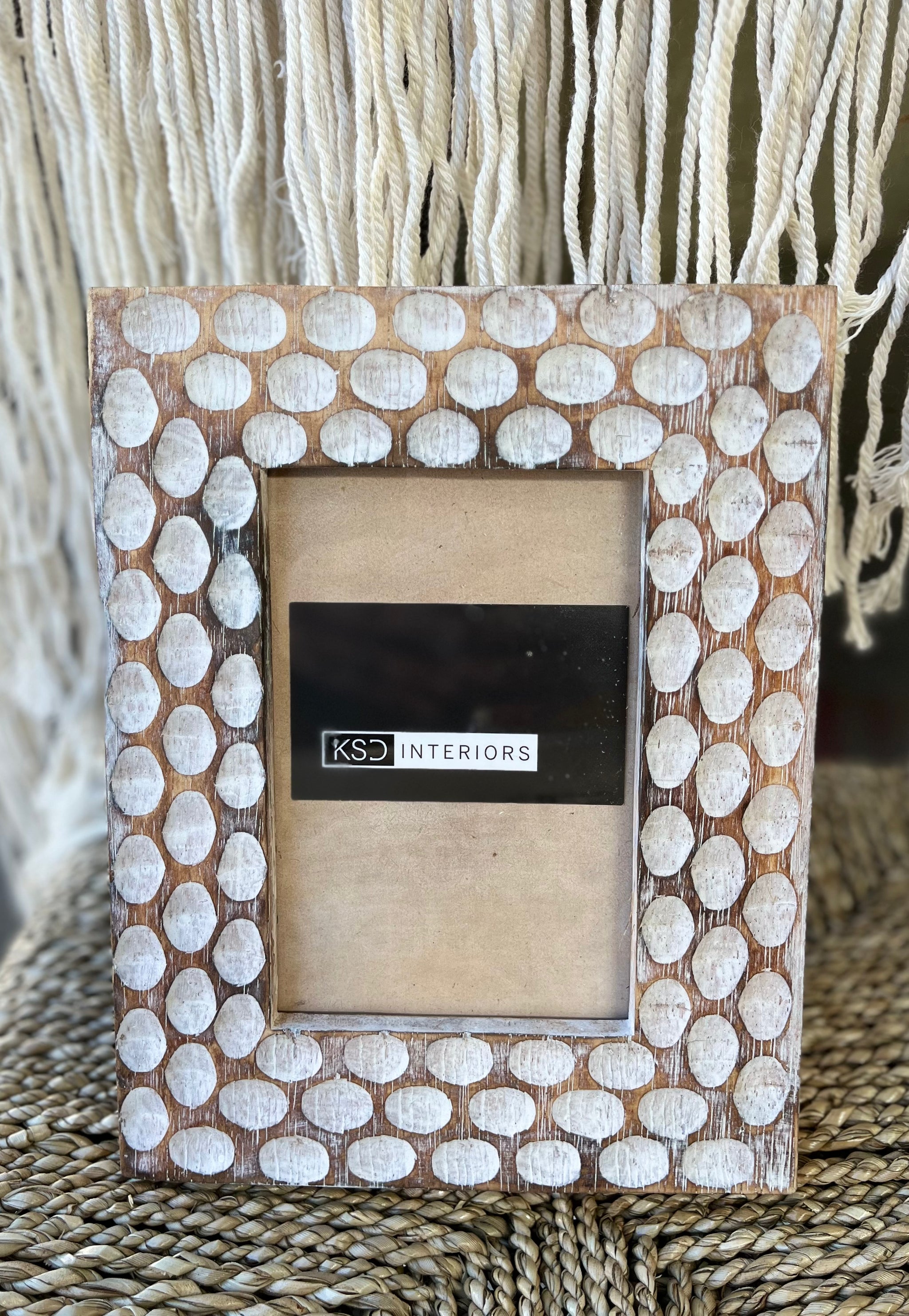 Timber picture frame. Brown finish