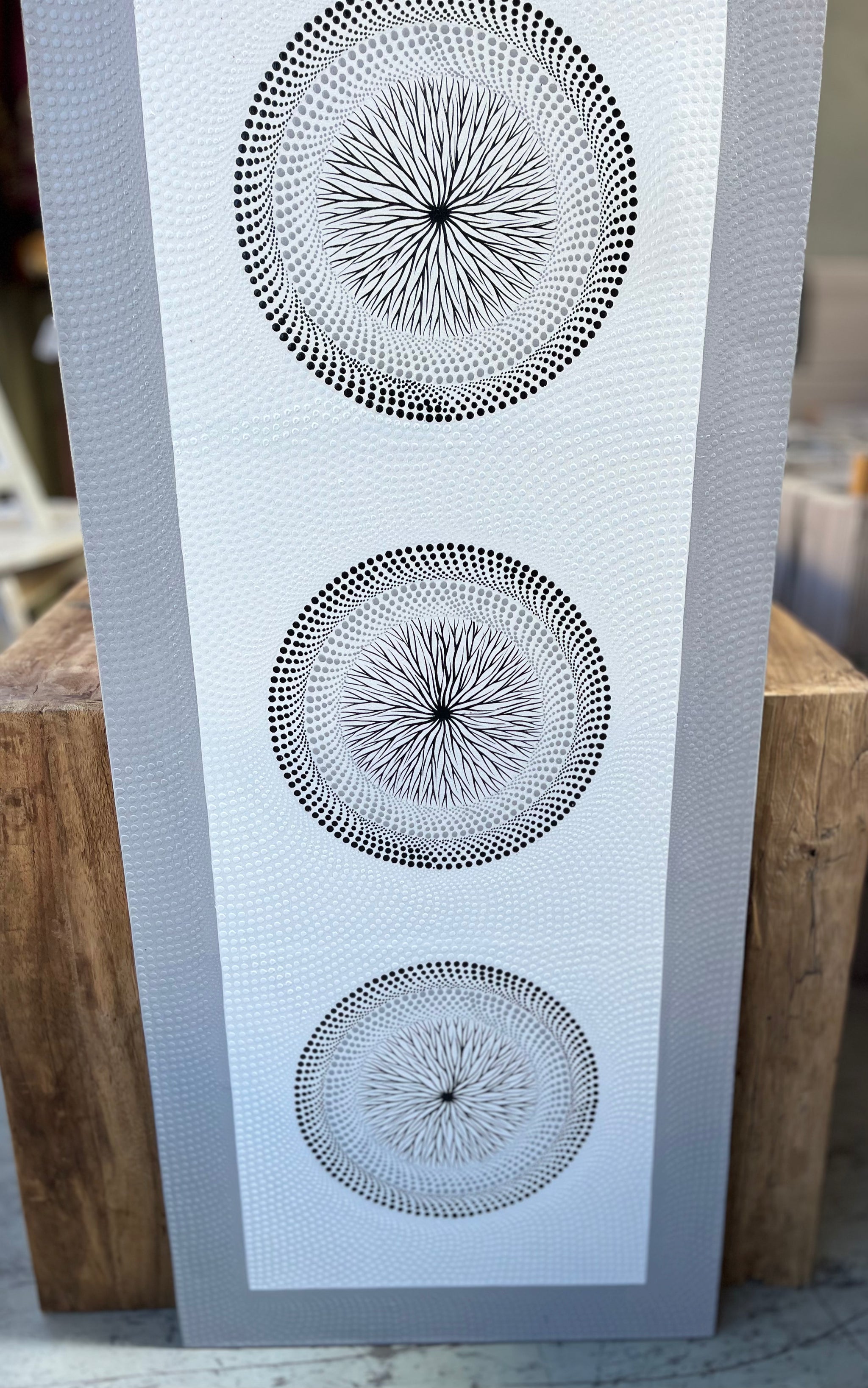 Black/ grey and white painting - Bali Beach Beyond