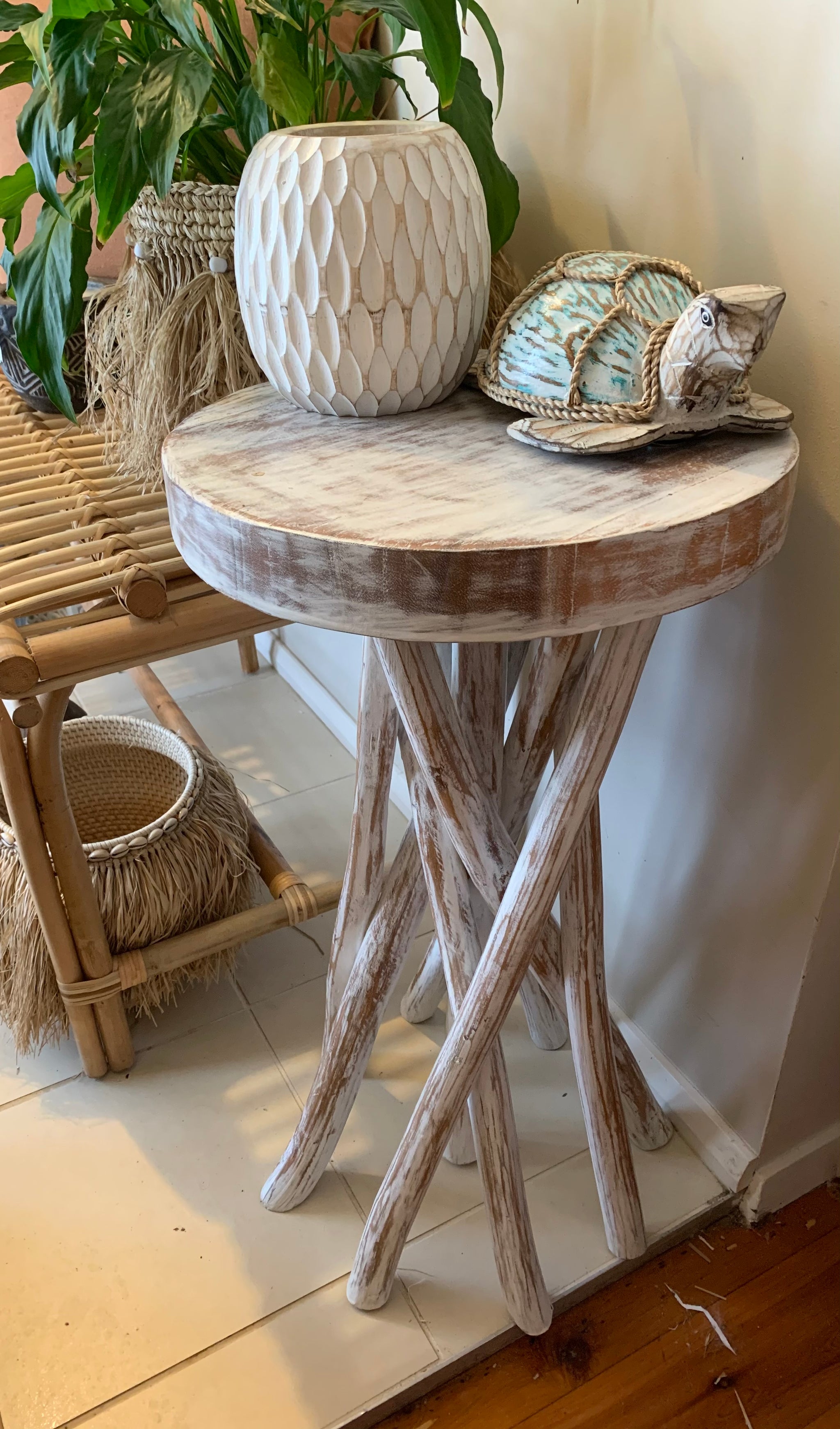White wash side table - Bali Beach Beyond