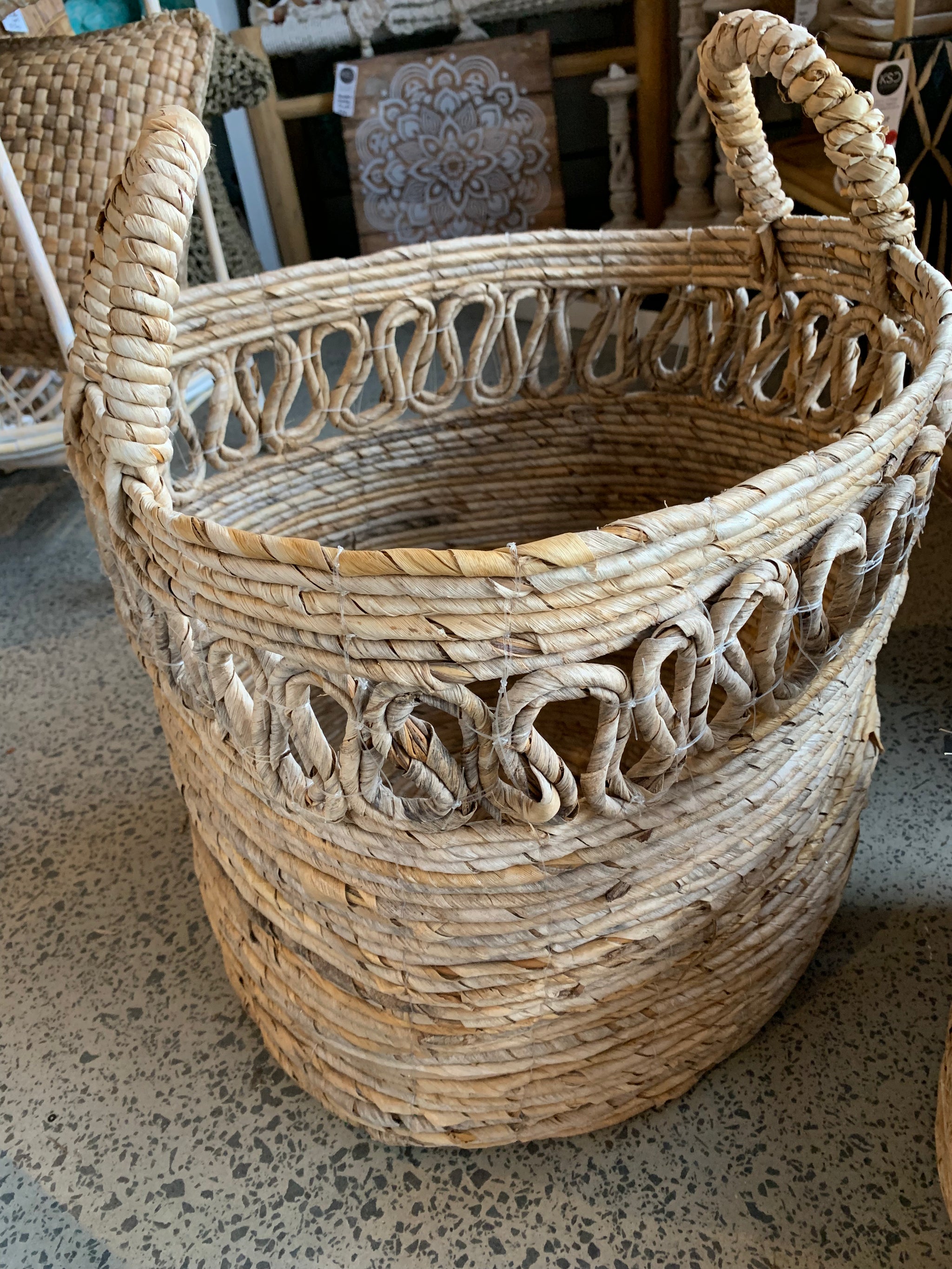 Set 3 woven baskets natural. Usually $165