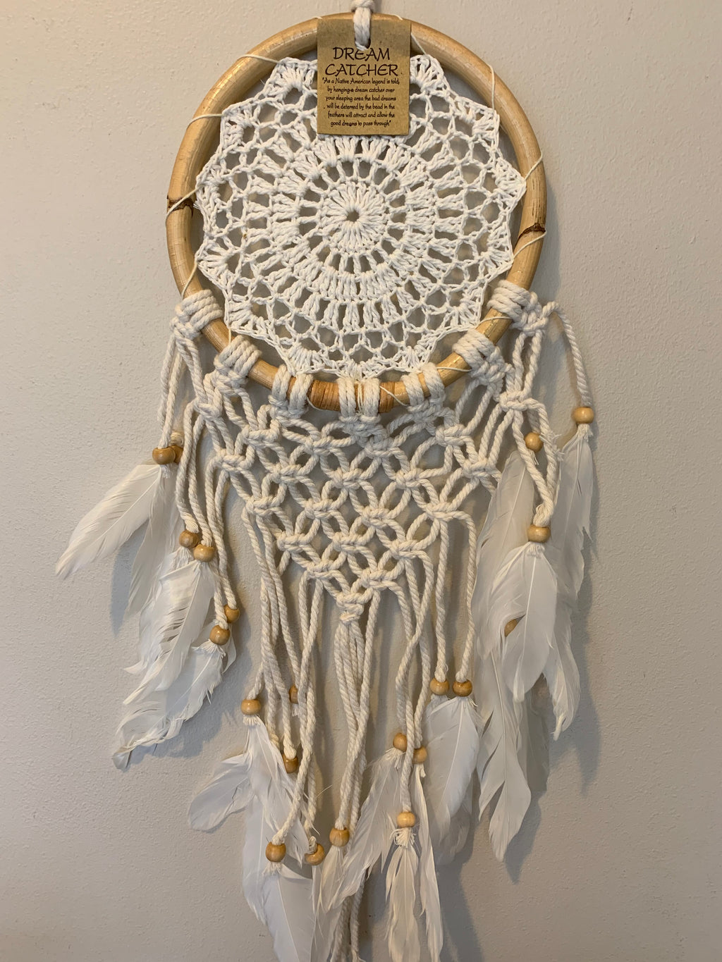 Natural dream catcher with bamboo edge 17cm. Usually $10 - Bali Beach Beyond