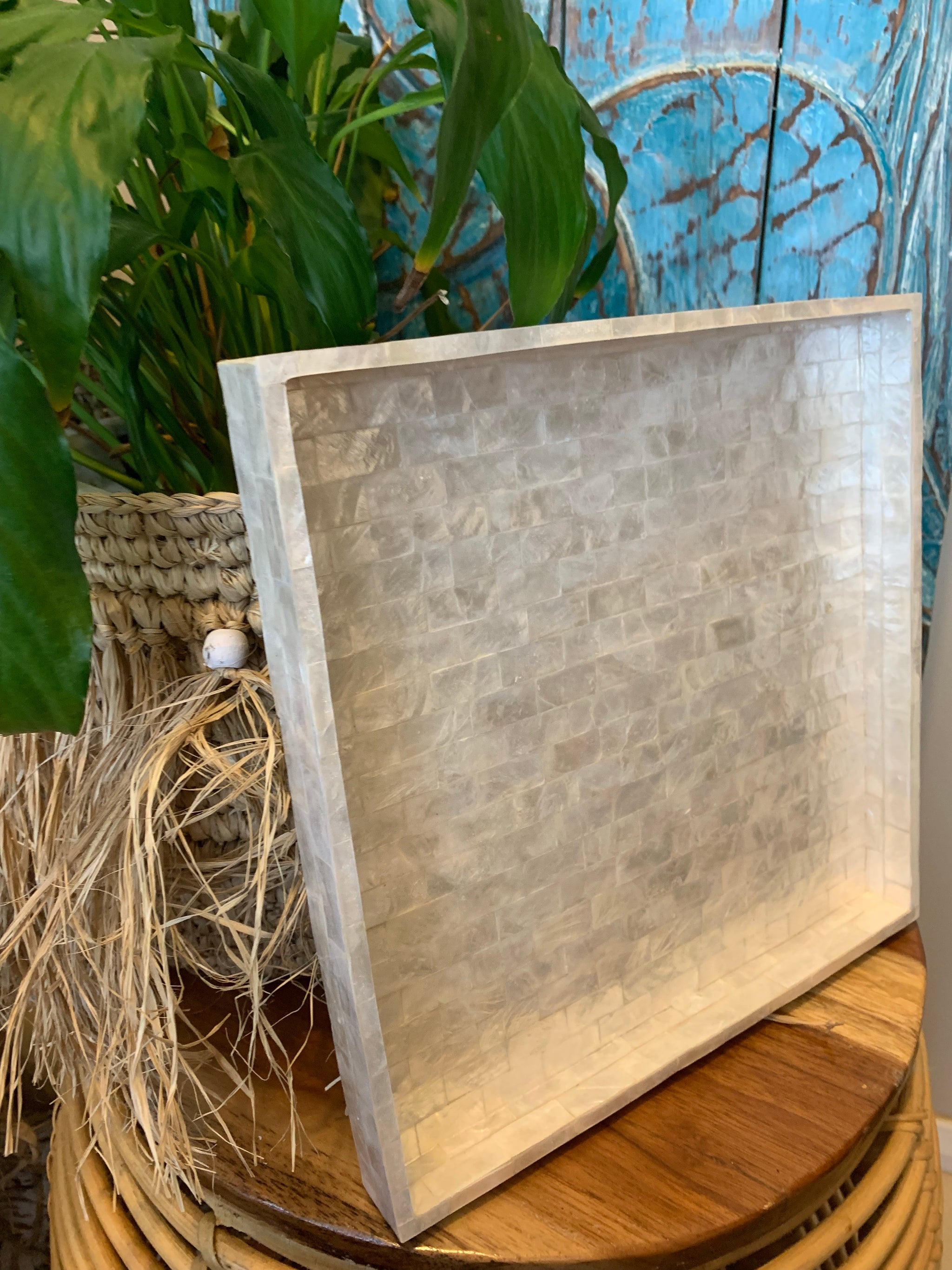 White coconut tray. Square - Bali Beach Beyond