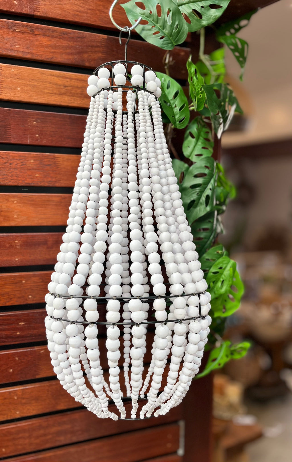 White bead light pendant - Bali Beach Beyond
