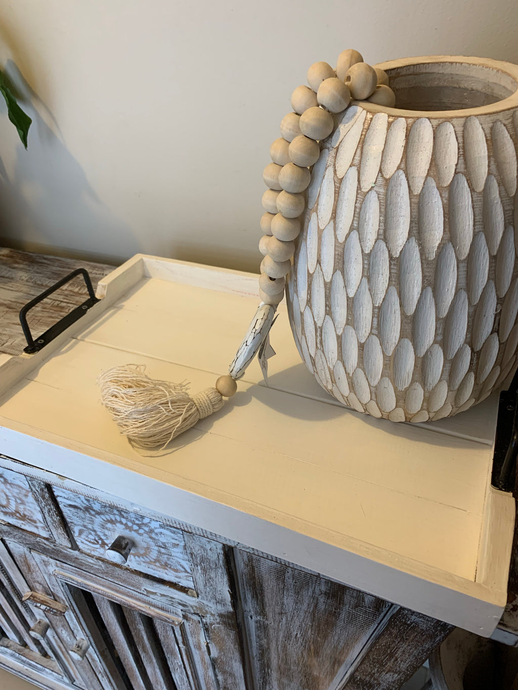 White timber slatted tray.  Usually $35 - Bali Beach Beyond