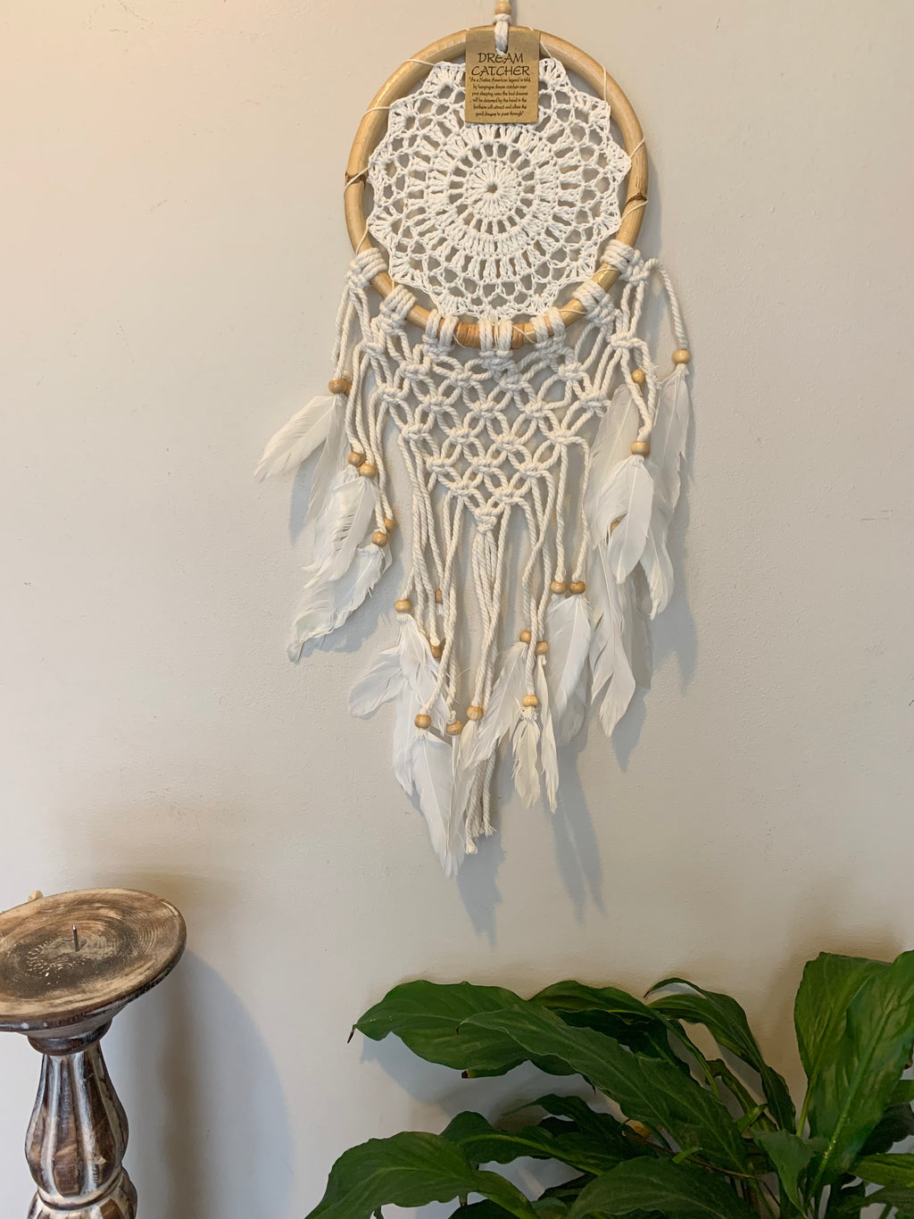 Natural dream catcher with bamboo edge 17cm. Usually $10 - Bali Beach Beyond