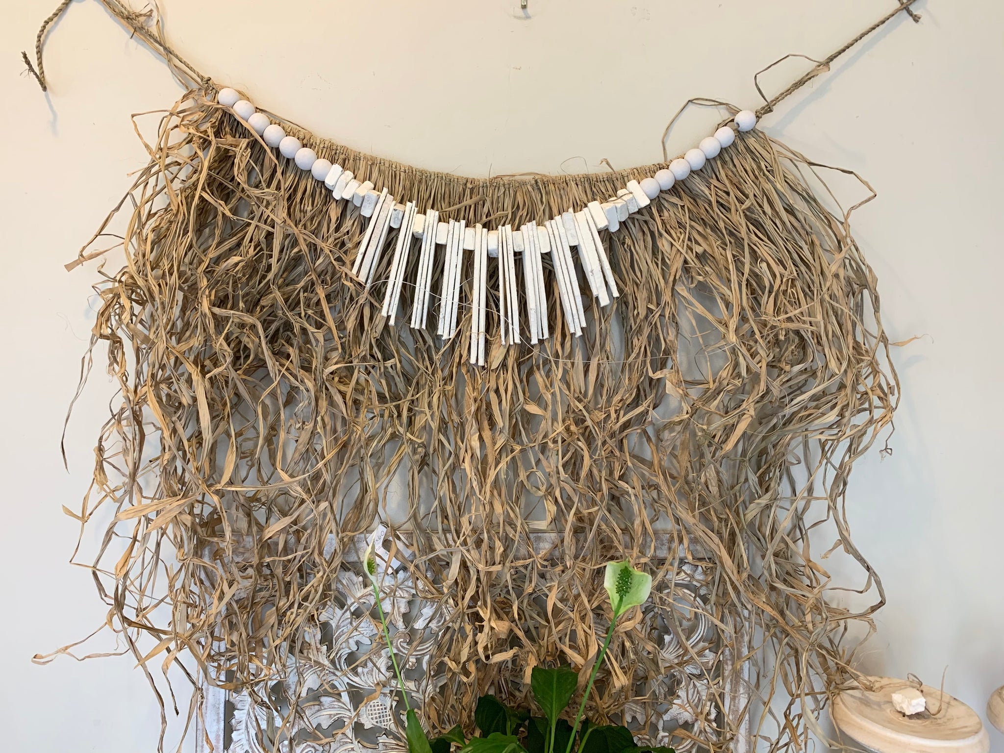 Raffia garland. Usually $50