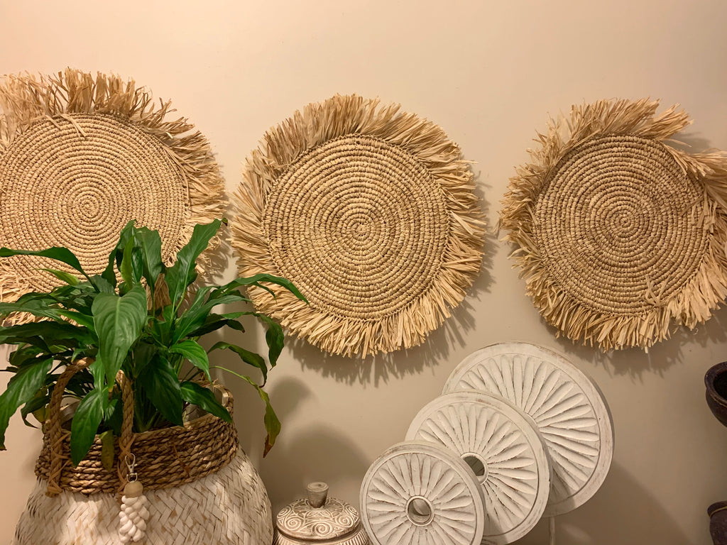 Raffia wall hangings. Set of 3. - Bali Beach Beyond