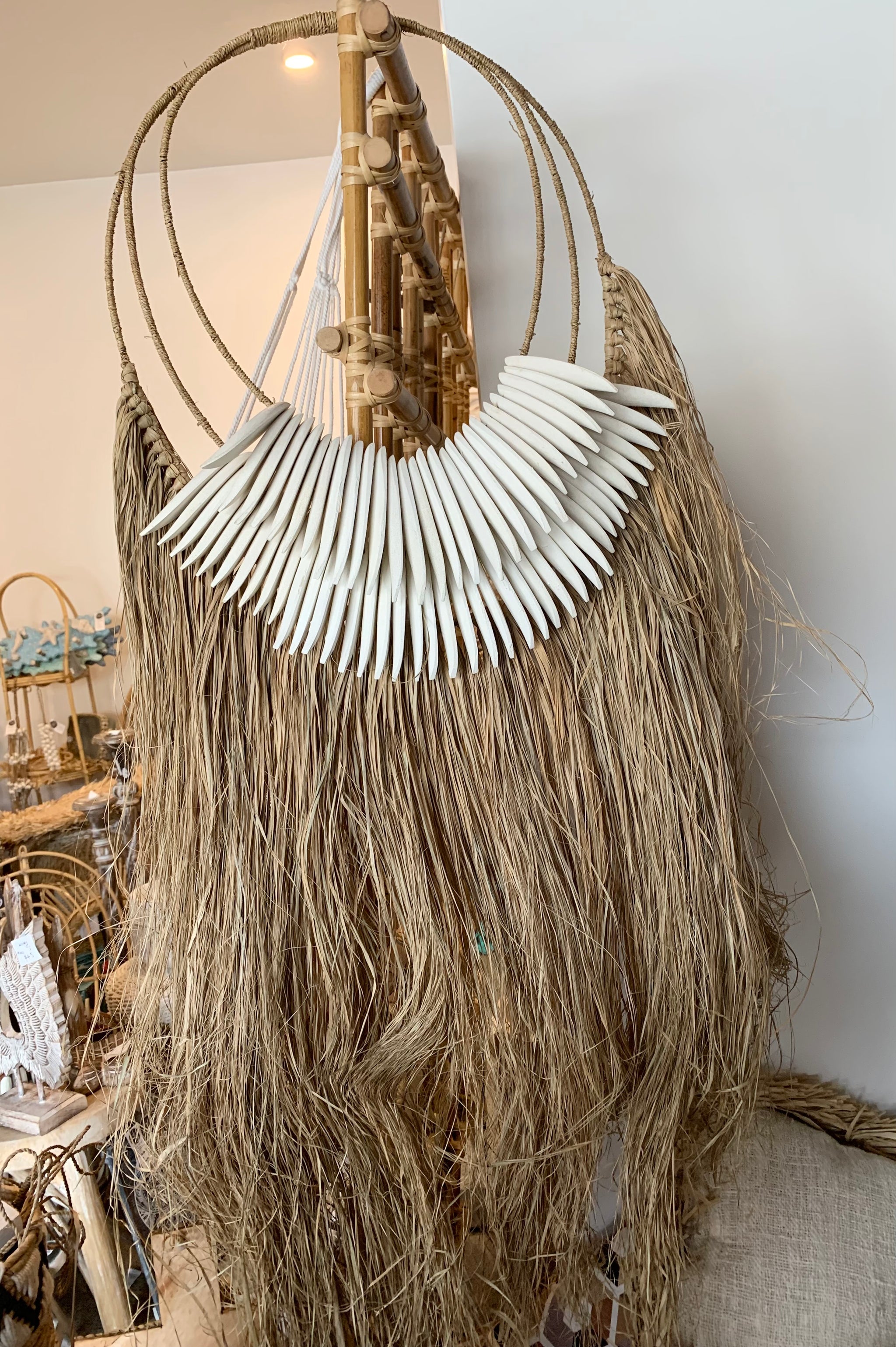 Wall hanging with timber cuttlefish wall hanging. 42 x 110cm - Bali Beach Beyond