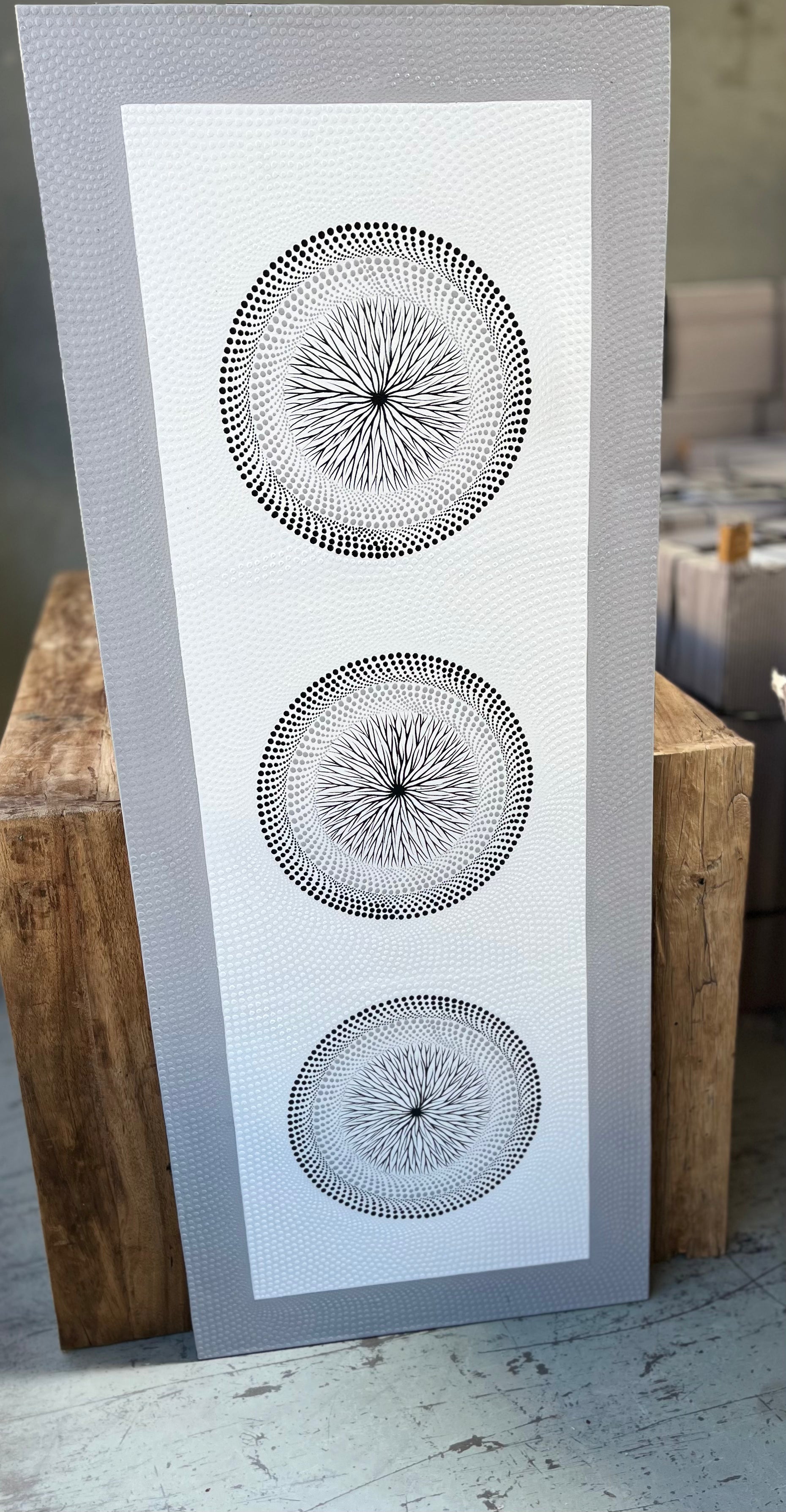 Black/ grey and white painting - Bali Beach Beyond