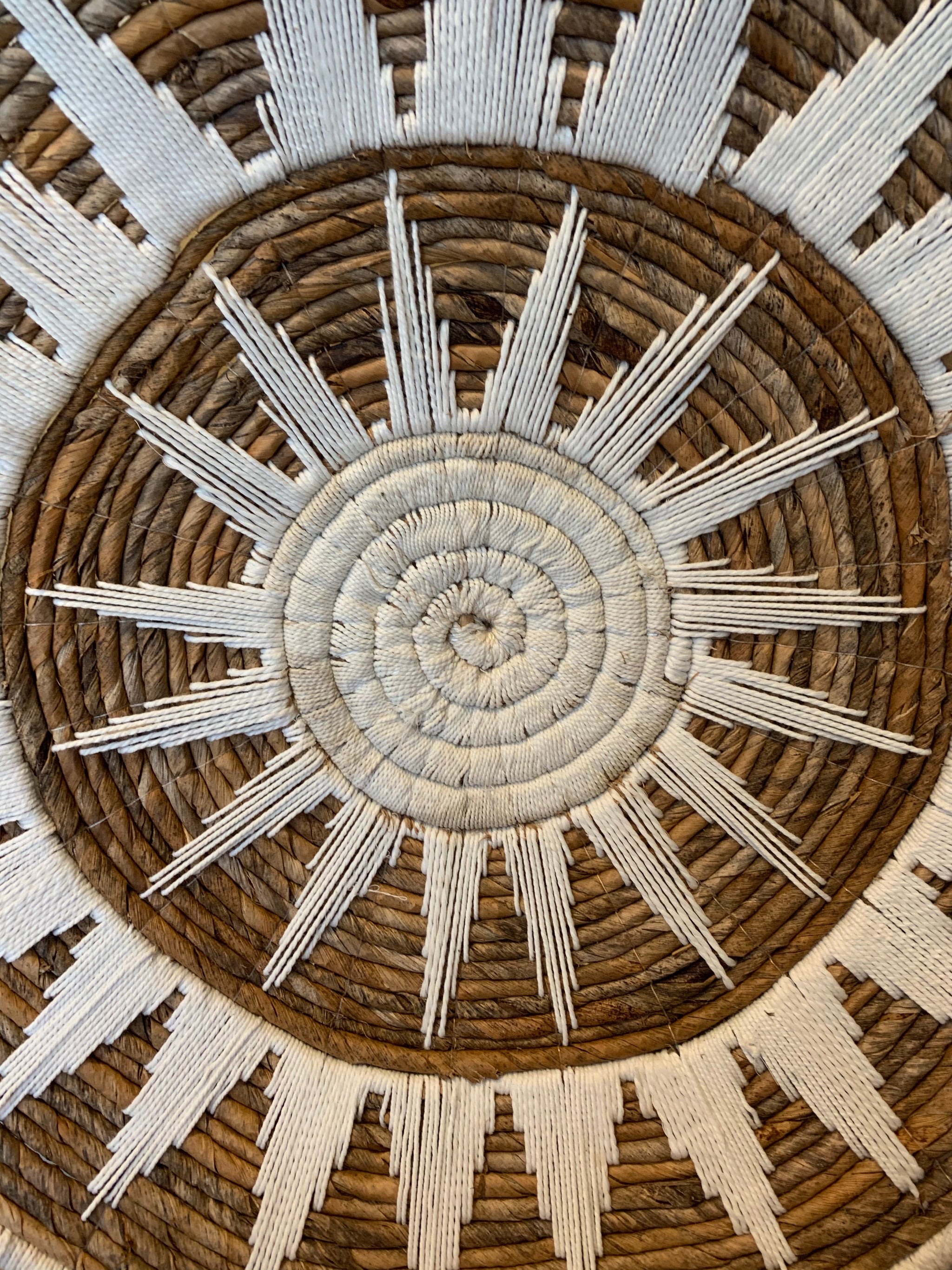 Woven white/ natural 60cm platter / wall hanging - Bali Beach Beyond