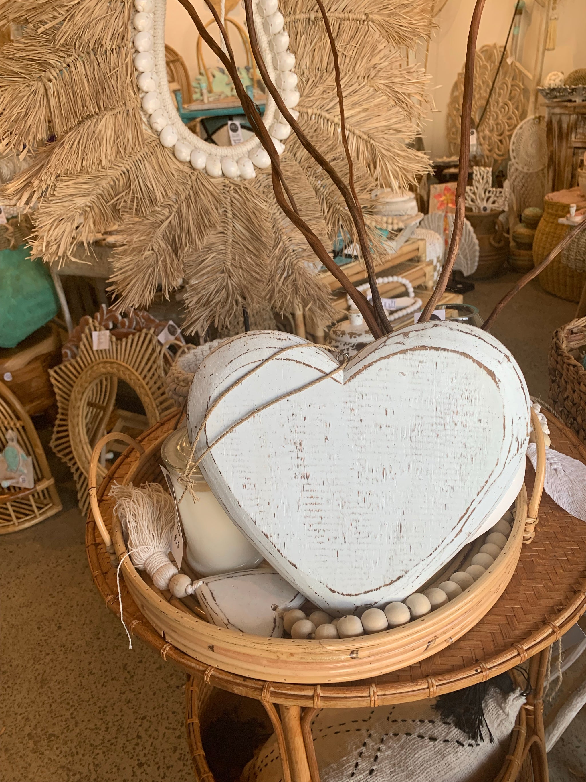 Timber heart 25cm.