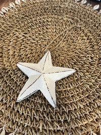 Handcrafted and handpainted timber Christmas white star decoration