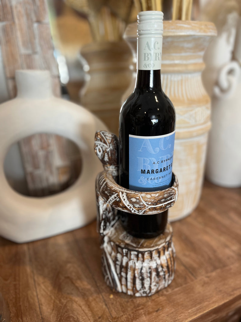 Rustic brown drink holder / wine holder