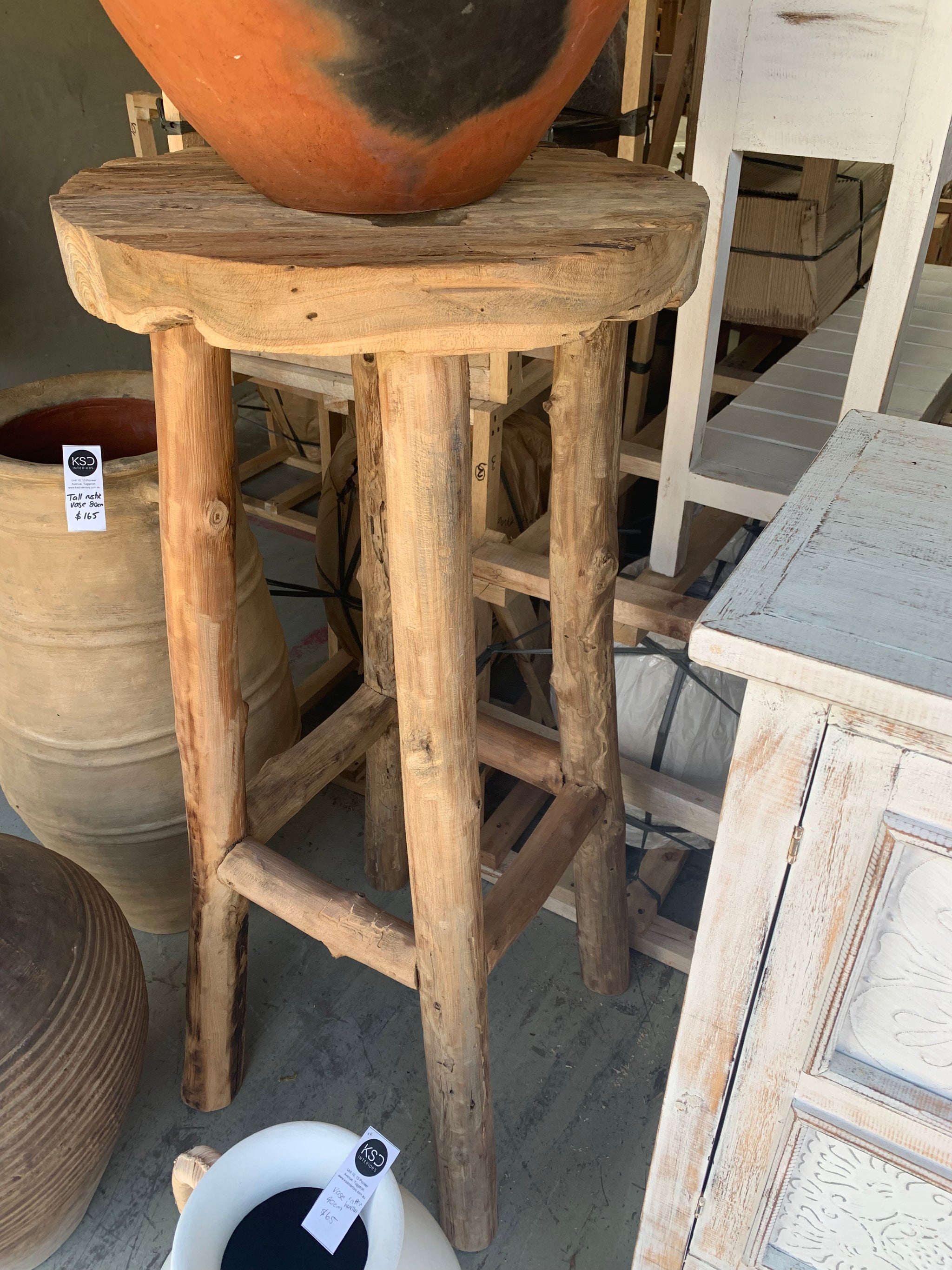 Recycled timber tall table / bar table