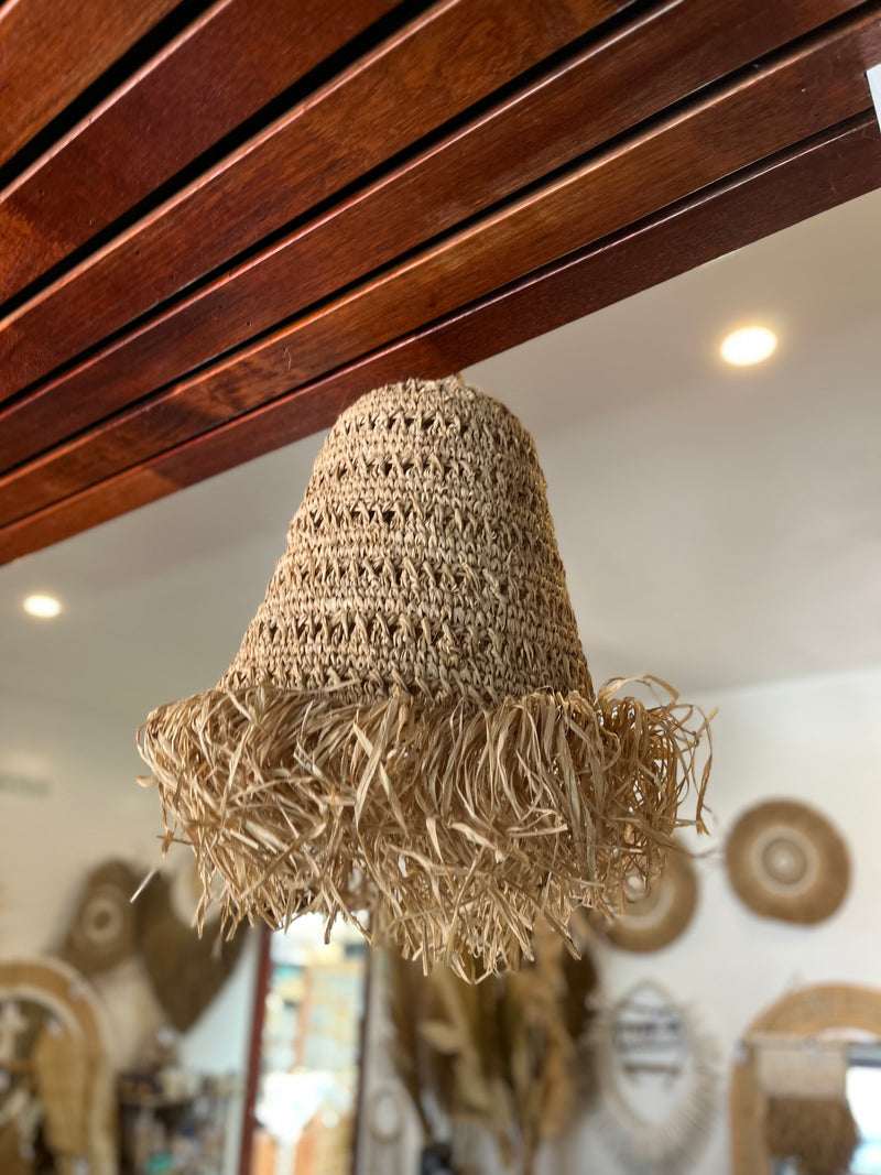 Woven light pendant natural  - raffia  S - Bali Beach Beyond