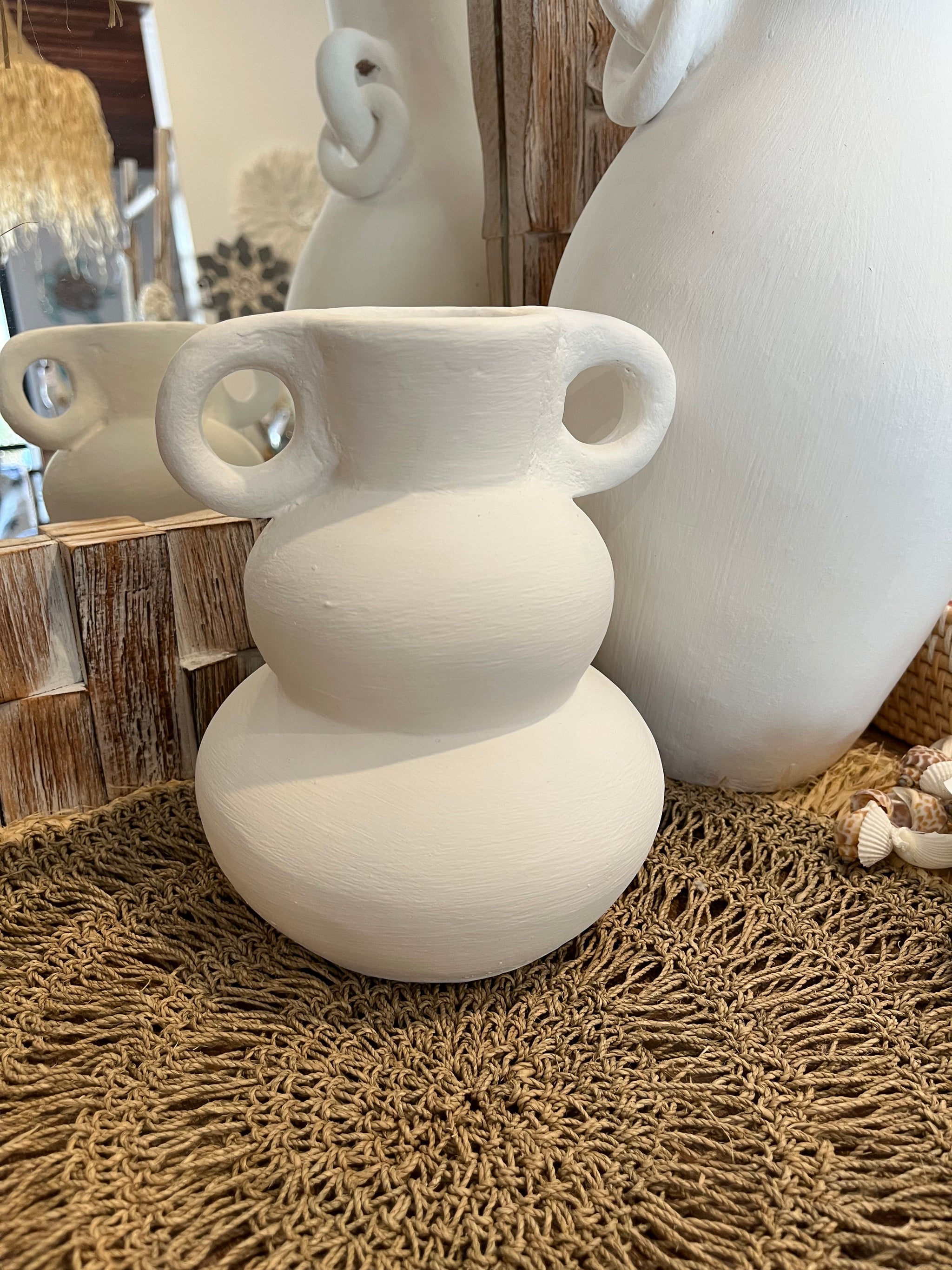 White terracotta vase