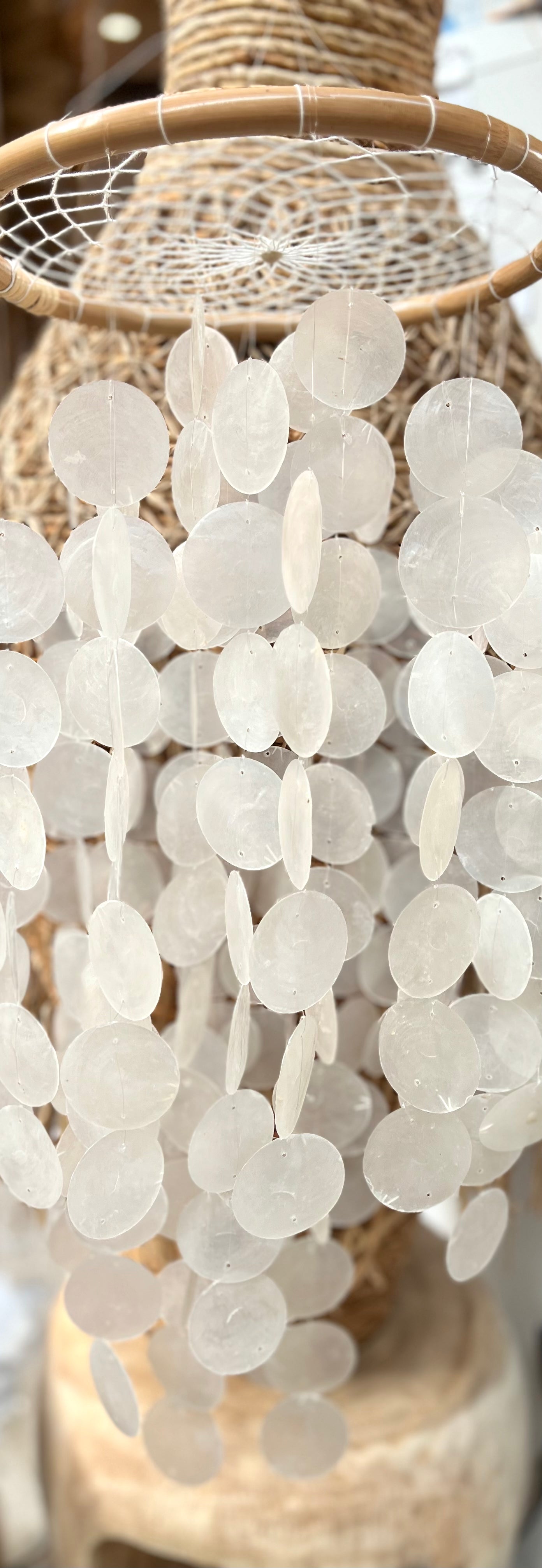 Clear capiz shell mobile hanging - 90cm