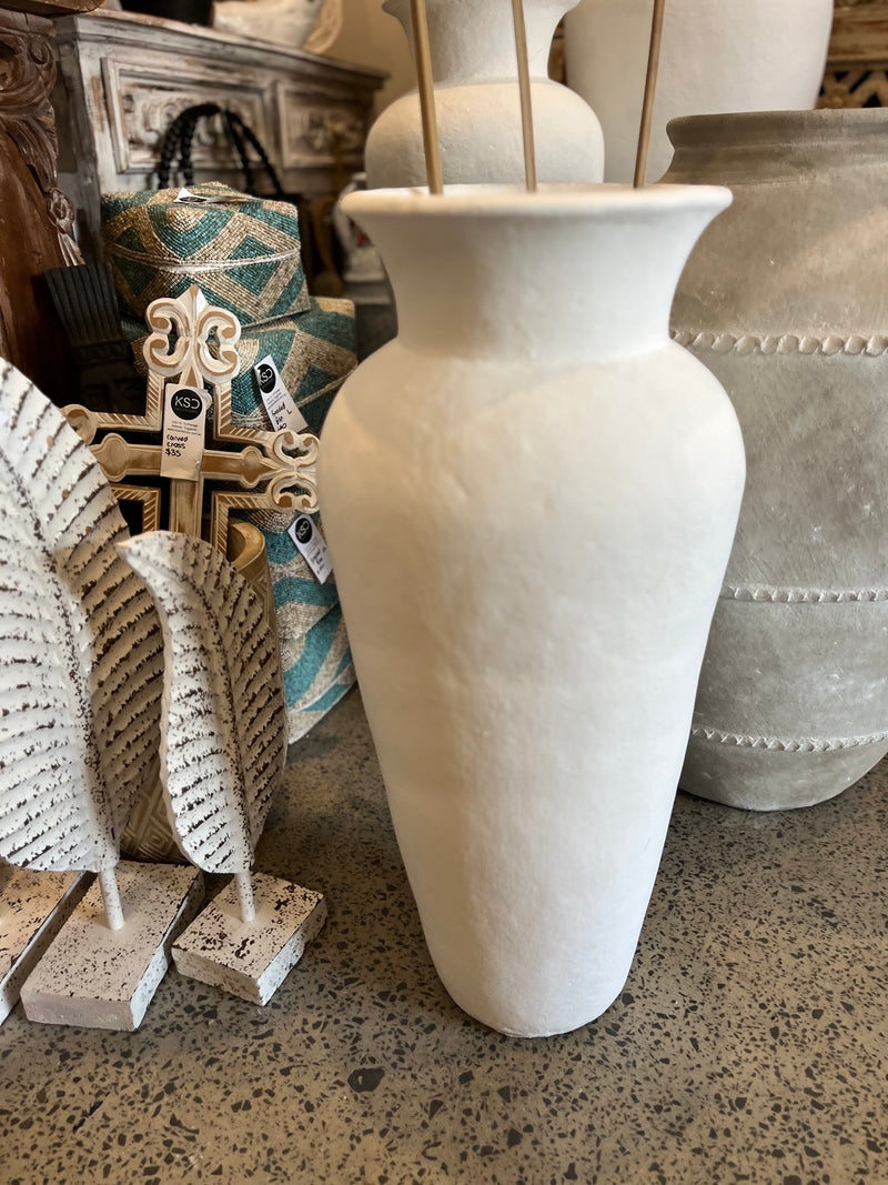 White terracotta vase. 60cm - Bali Beach Beyond