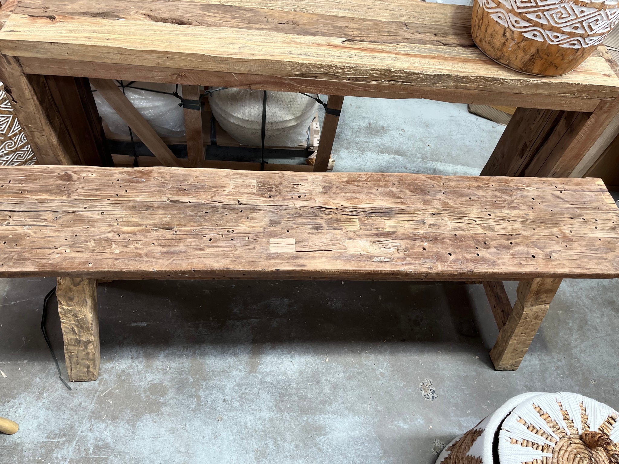 Recycled timber bench 150cm long