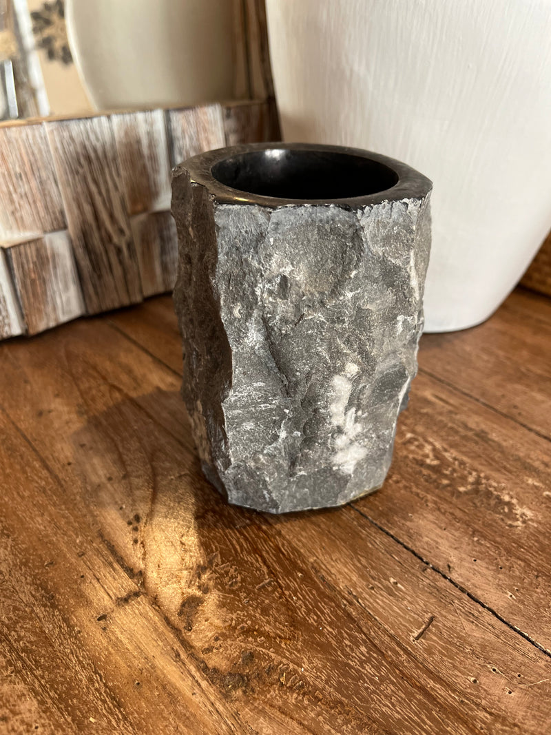 Marble toothbrush holder. Black