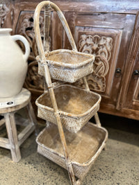 White wash 3 tier baskets