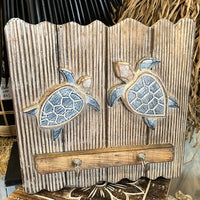 Timber turtle coat rack / hook. Dark blue turtle