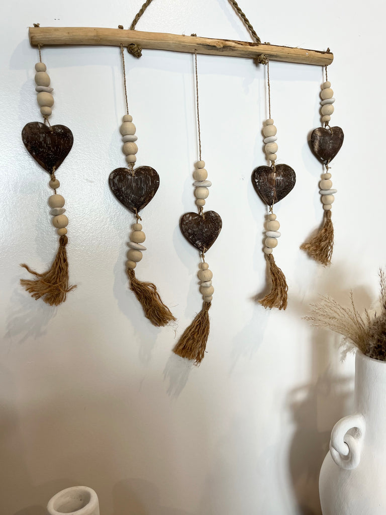 Timber heart hanging. – Bali Beach Beyond