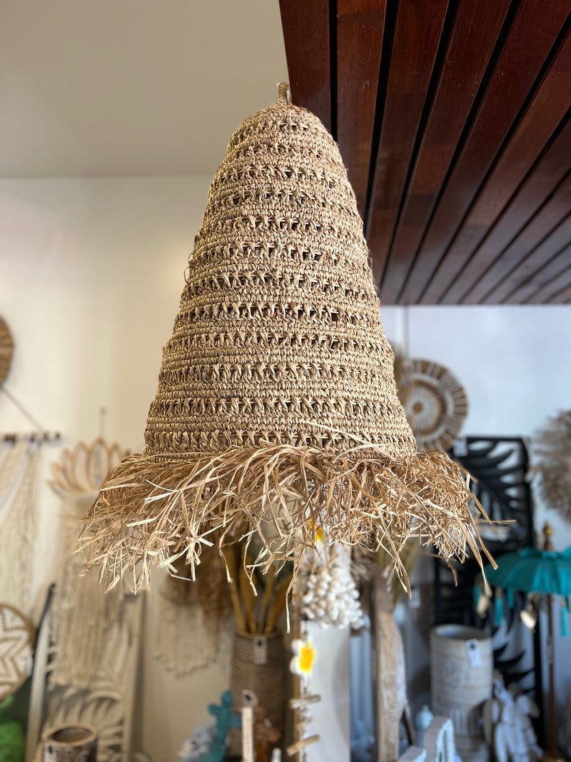 Woven light pendant natural  - raffia  L