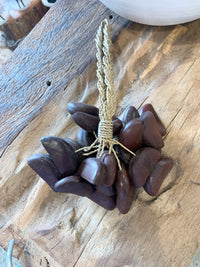 Natural nut pod cluster decoration