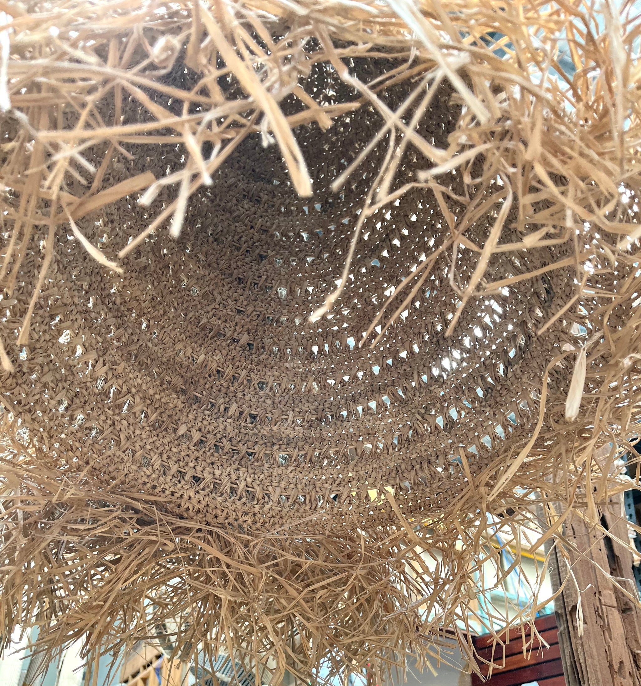 Woven light pendant natural  - raffia  L