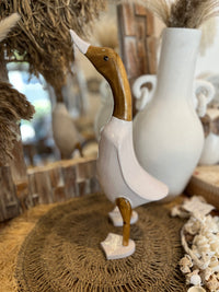 Timber handpainted white duck  M