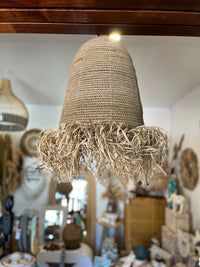 Woven light pendant natural Handmade Bali - raffia base