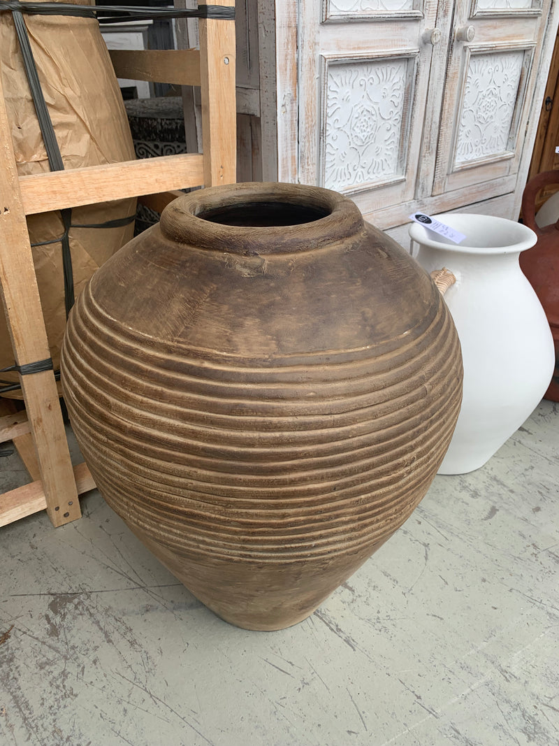 Rustic terracotta vase 63cm h