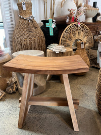 Timber stool / side table. Pin legs. Natural. Style 2