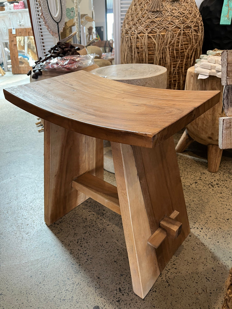 Timber stool / side table. Pin legs. Natural. Style 2