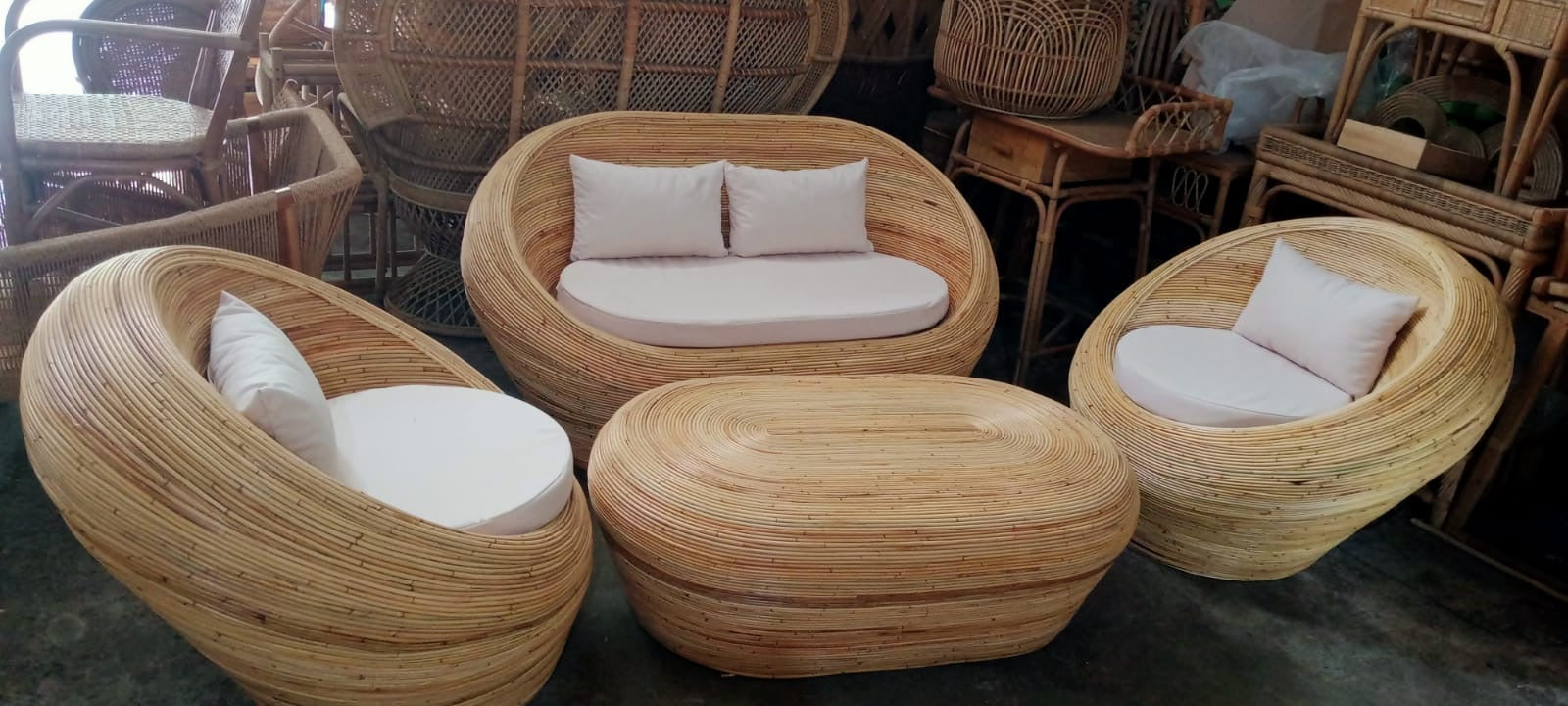 Handcrafted Bali Rattan Lounge Setting – Artisan Woven Tropical Furniture