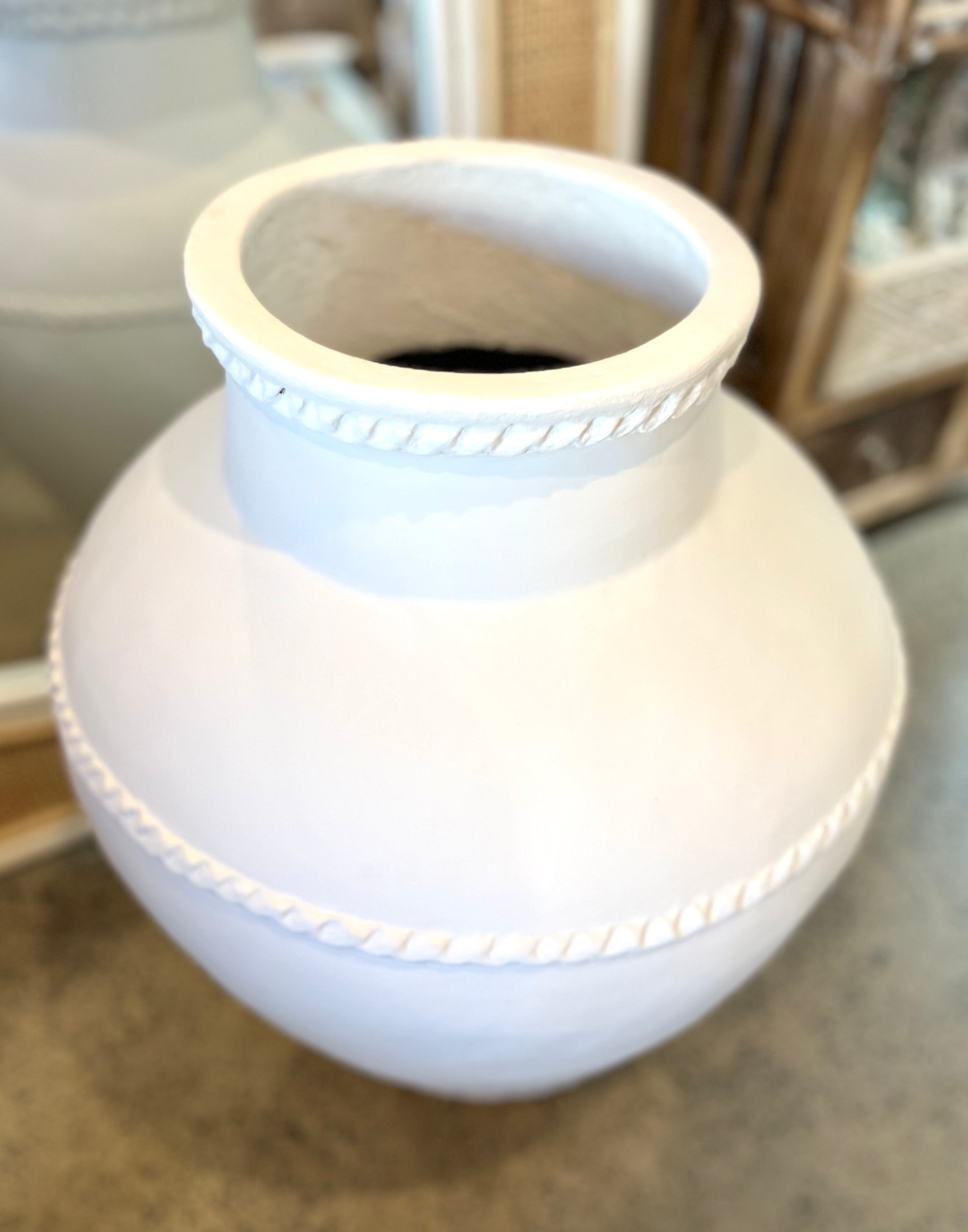 White terracotta vase