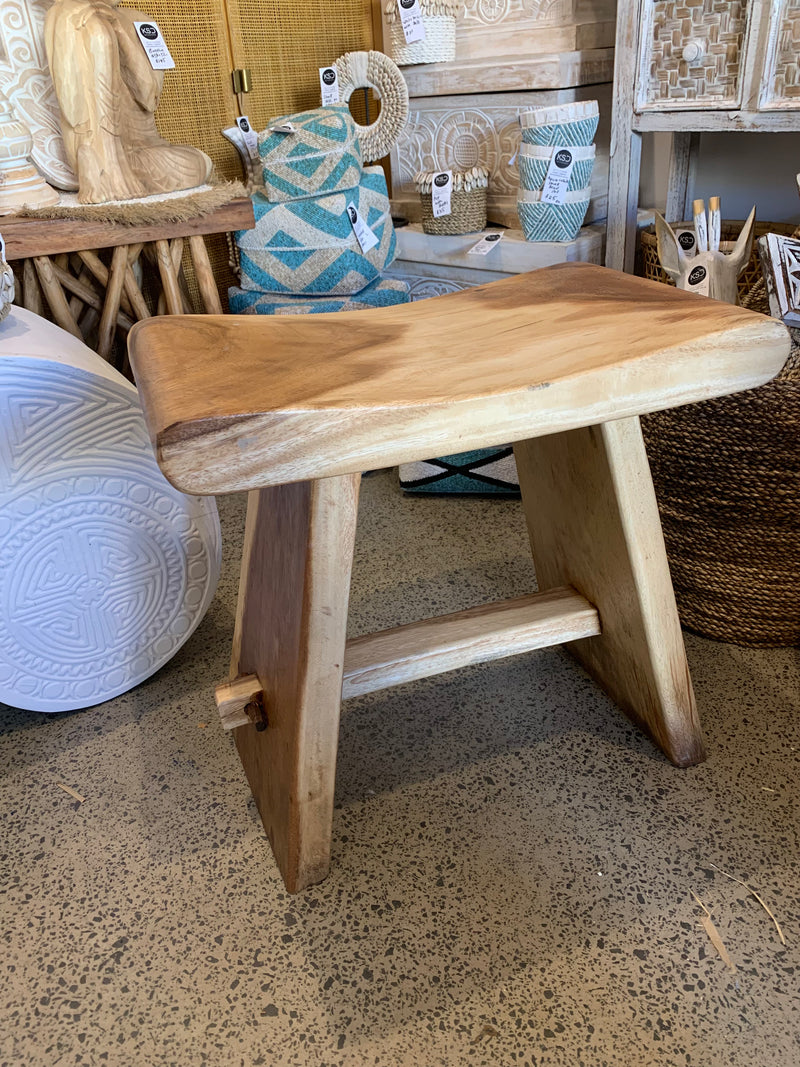 Timber stool / side table. Pin legs. Natural