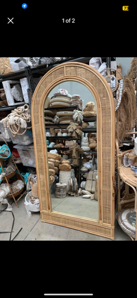 Rattan arch mirror. Floor mirror