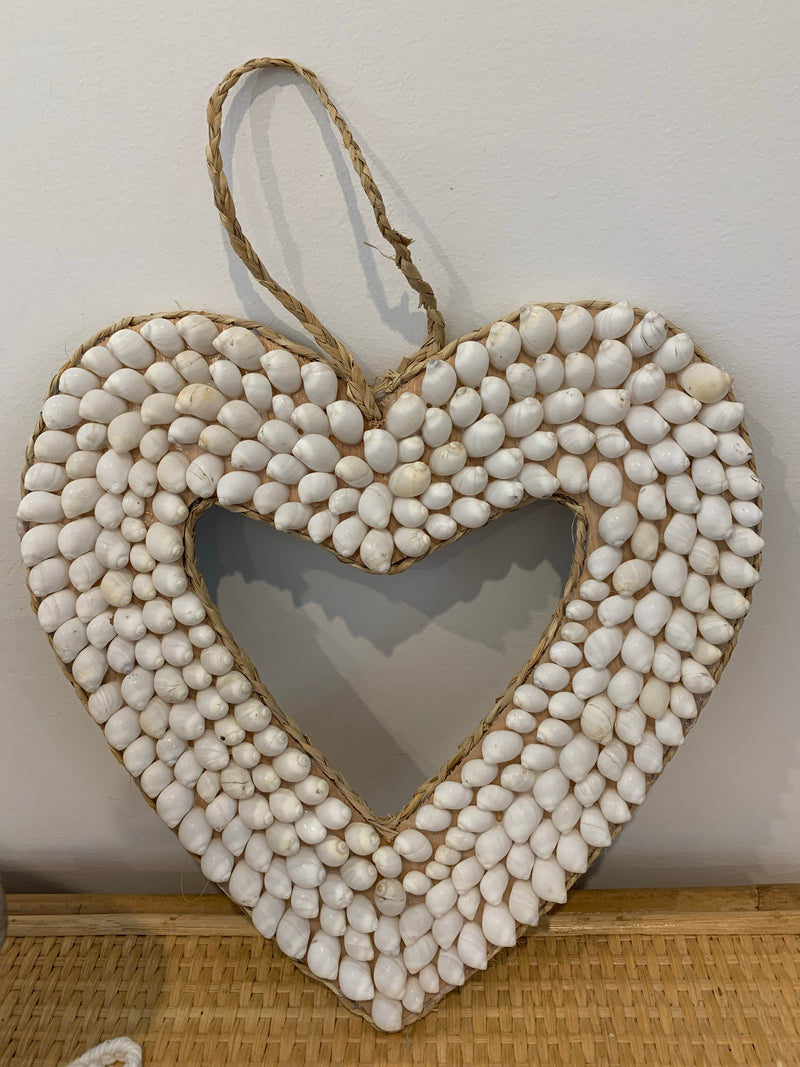 Shell heart with white shells