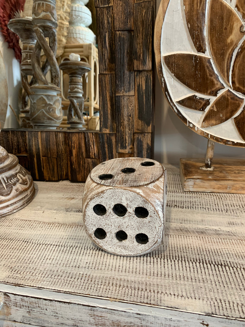 Timber dice. 10cm