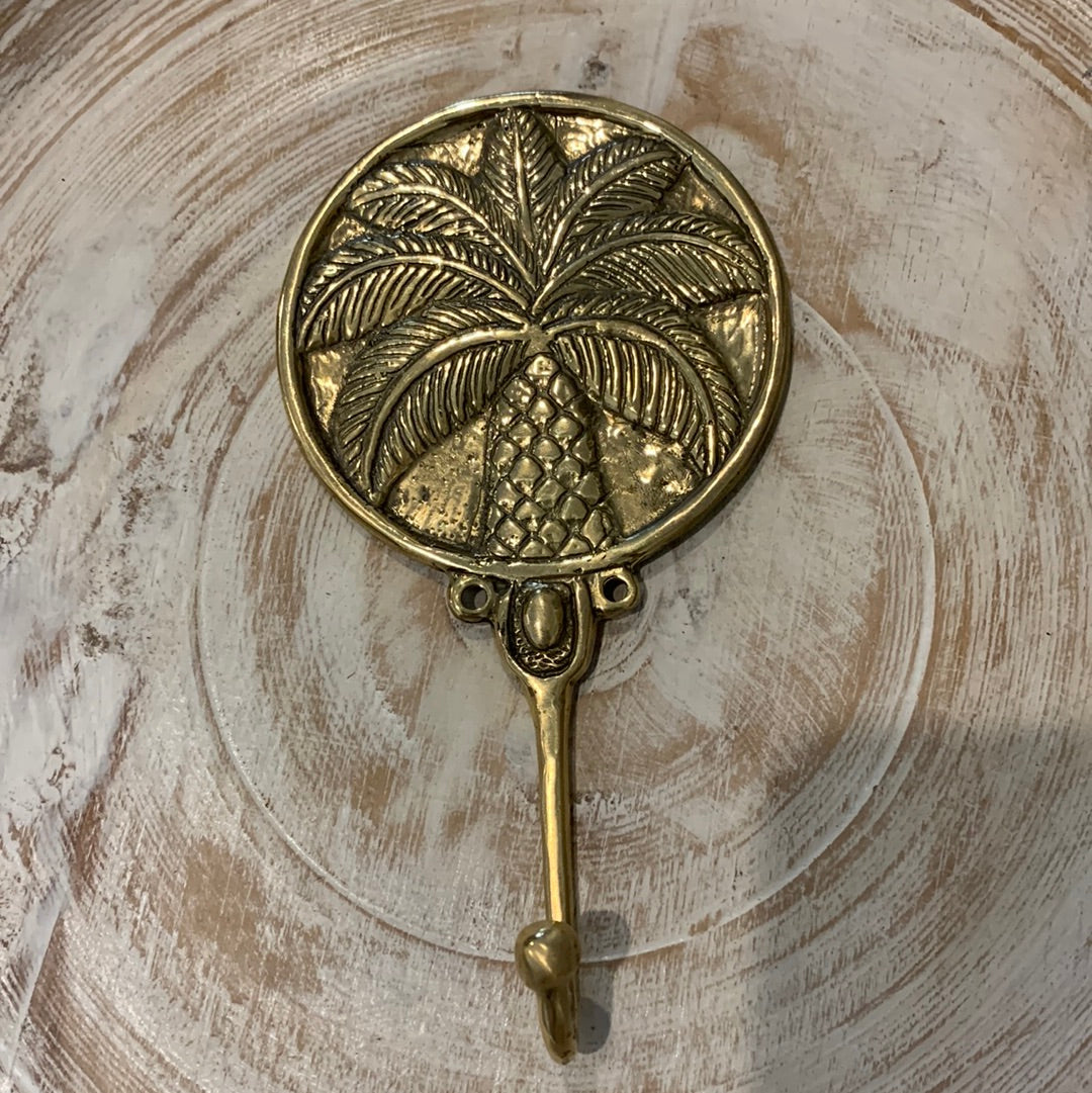 Brass wall hook. Large. Palm.