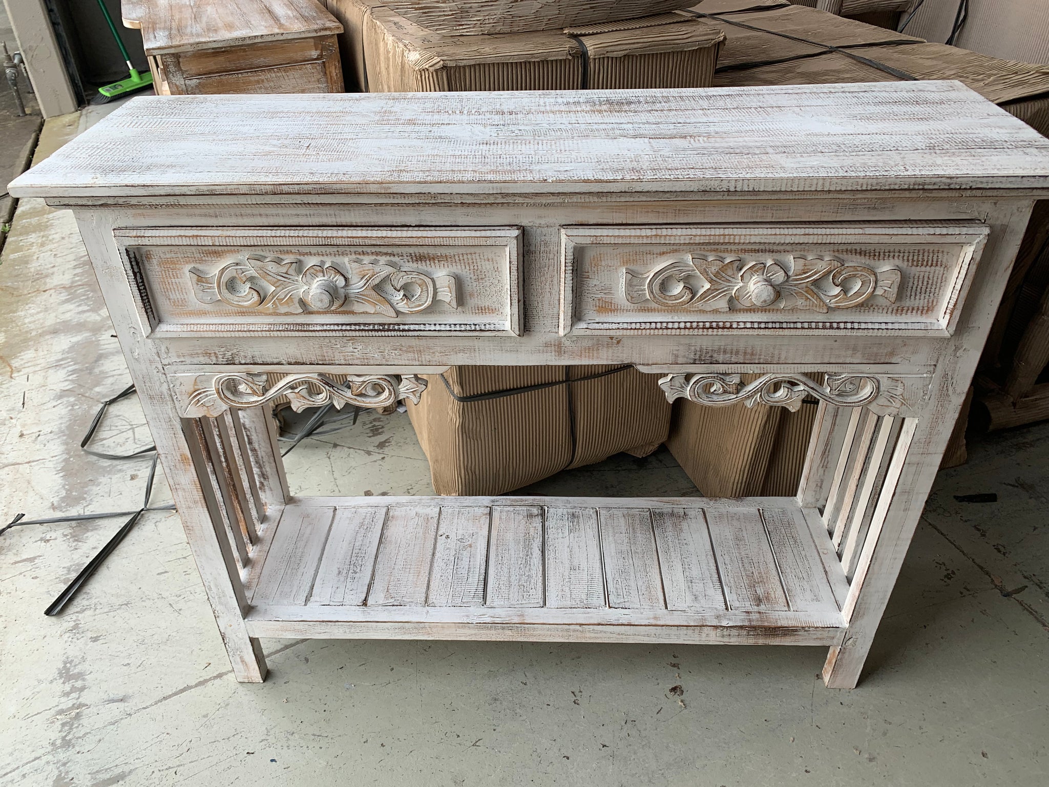 Timber carved sideboard